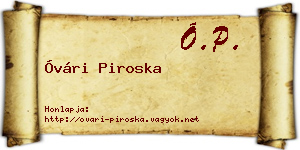 Óvári Piroska névjegykártya