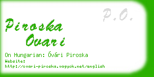 piroska ovari business card
