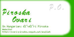 piroska ovari business card